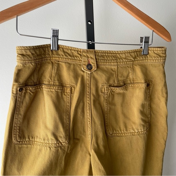 Pilcro Wide Leg Trouser Jeans High Rise Pant Mustard Yellow Baggy Anthro Size 29 - Picture 2 of 12